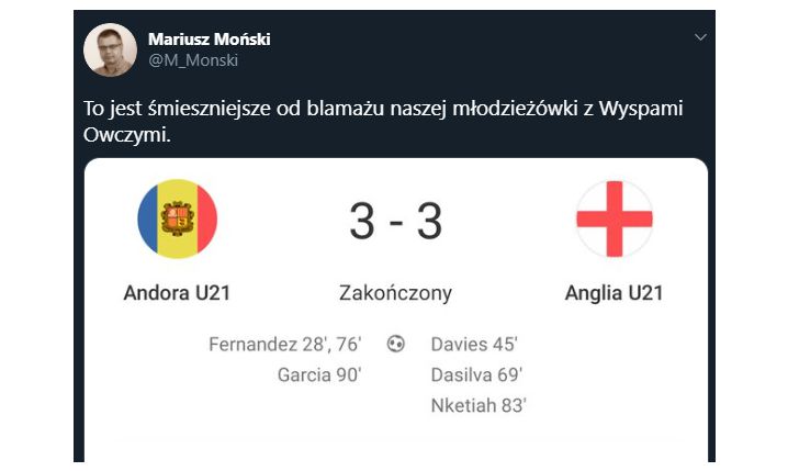 Sensacyjny wynik Anglii U-21 z Andorą U-21!